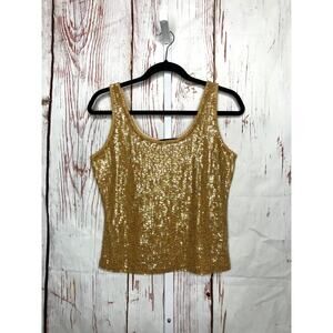 Vintage Attitudes by Debra gold sequin tank top